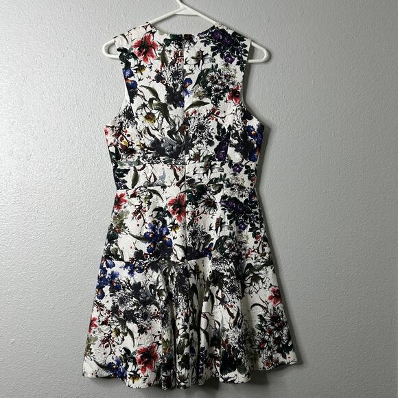 Rebecca Taylor Garden Matelasse Dress Size 6 Mini Fit & Flare Multi Sleeveless - Picture 7 of 10
